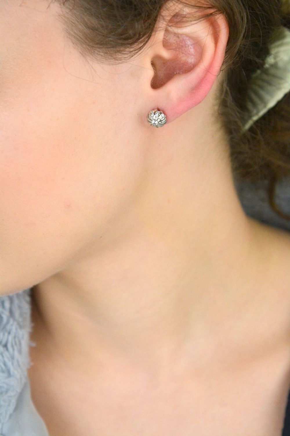 Kolczyki damskie srebrne okrągłe w cyrkonie próba 925, K 2247.jpg